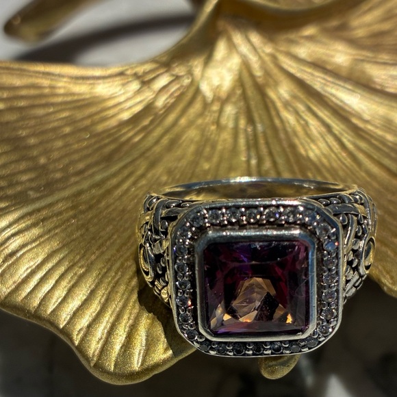 John Hardy Batu Sari Pink Topaz and Diamond Ring, Size 7 - Picture 4 of 8